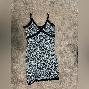 H&M Floral Lace Dress - Black and Blue